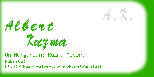 albert kuzma business card